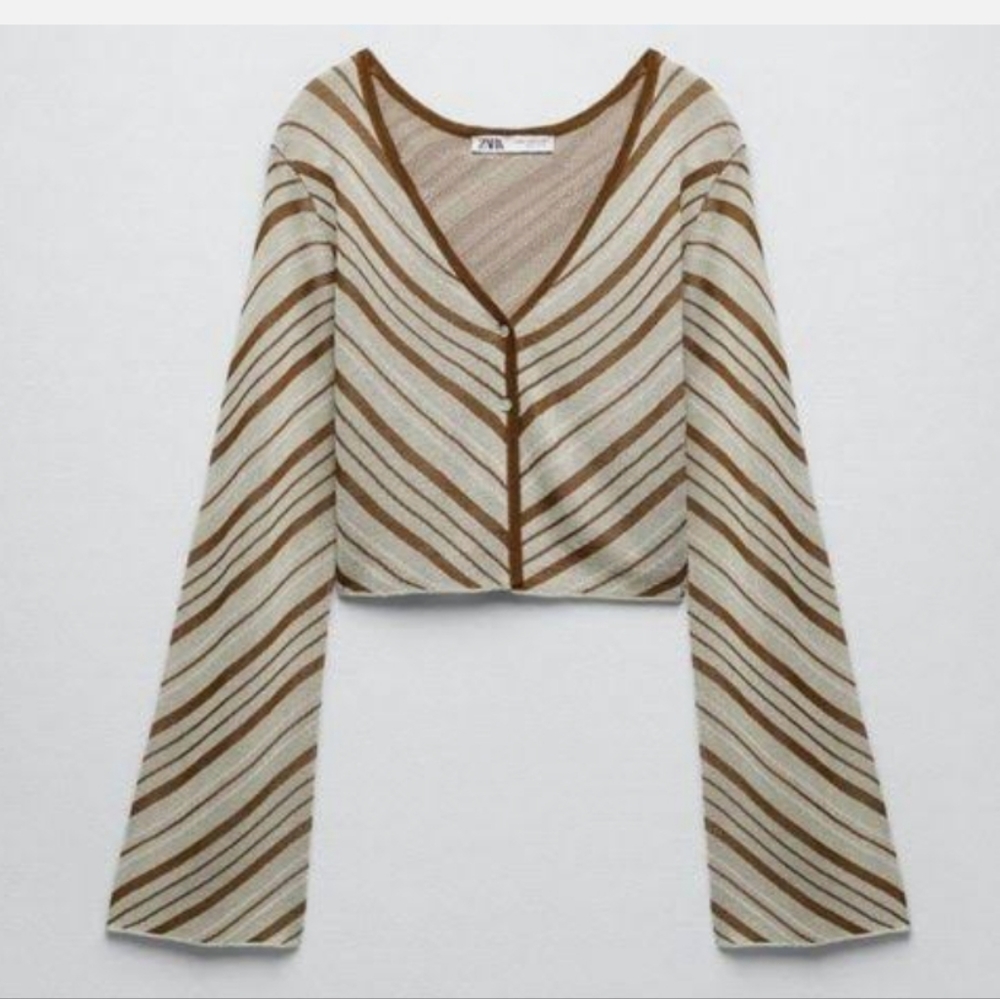 Zara striped knit crop top